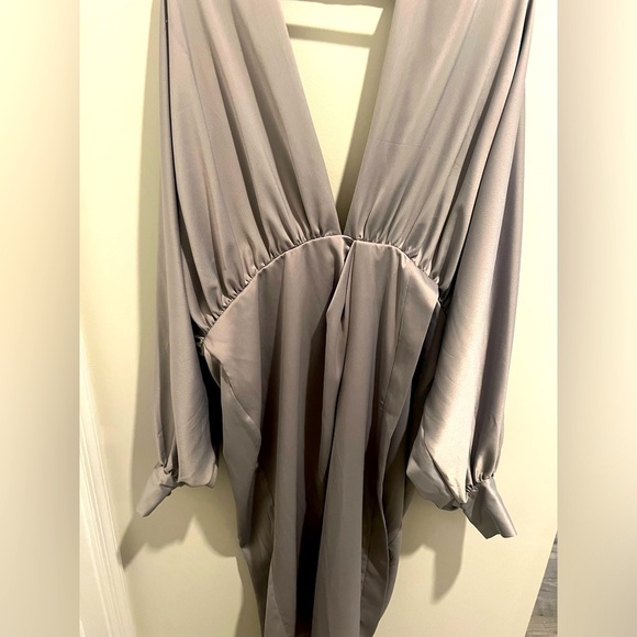 Draped Gray Dress - Picture 4 of 11